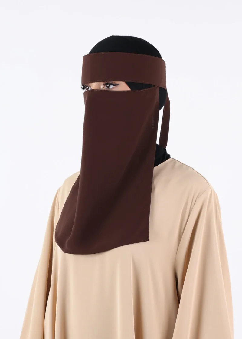 Alternative view of Yemeni Niqab Medium - Premium - Dark Coffee