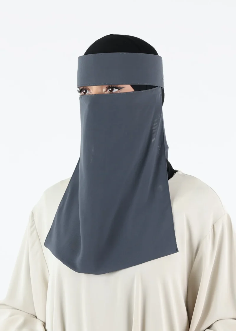 Alternative view of Yemeni Niqab Medium - Premium - Dark Grey