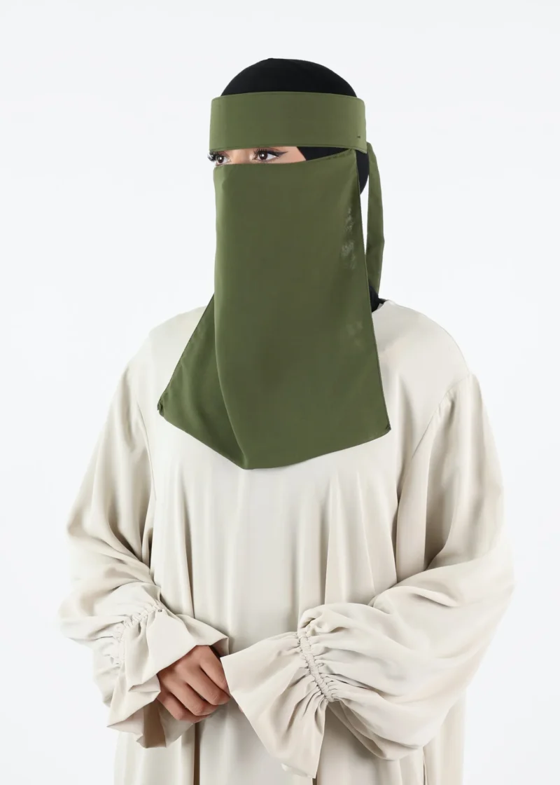 Alternative view of Yemeni Niqab Medium - Premium - Dark Olive