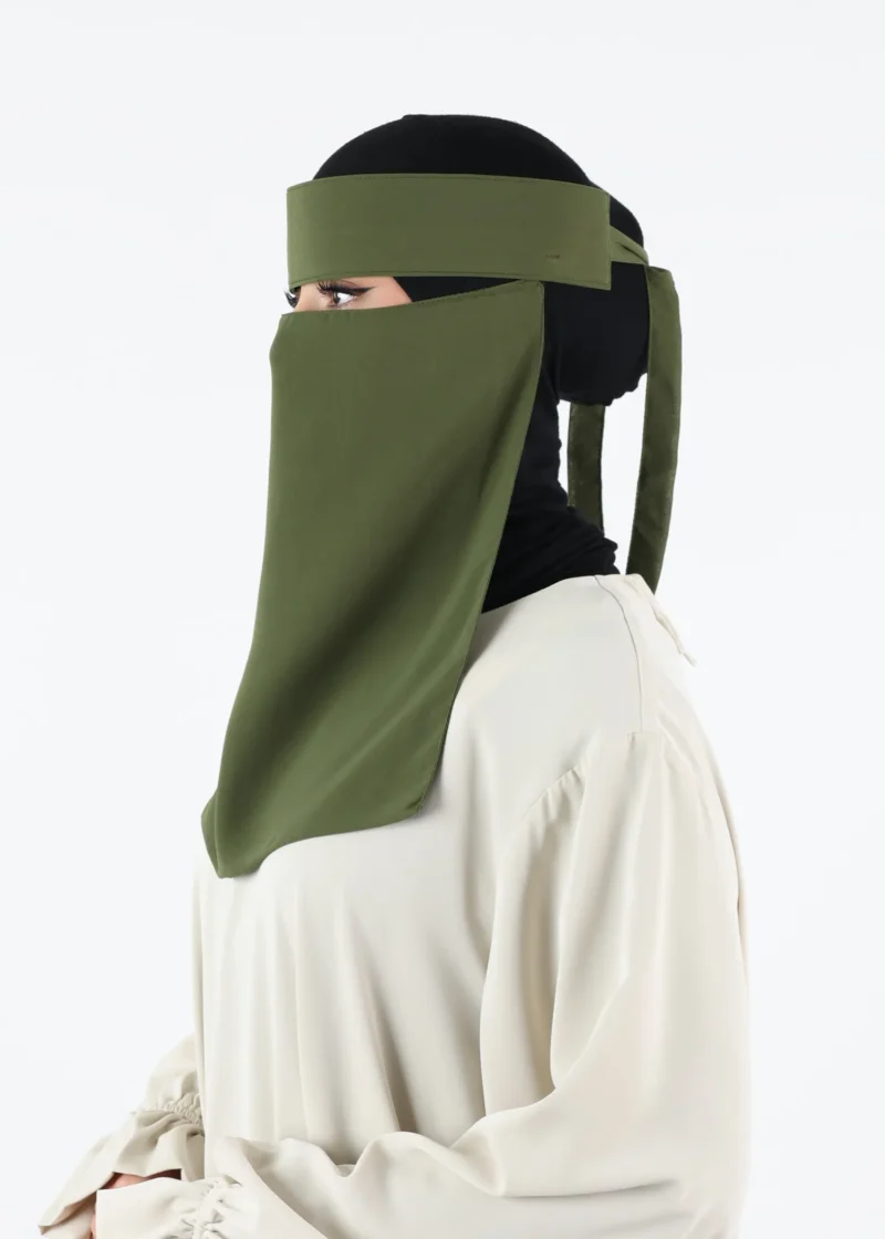 Yemeni Niqab Medium - Premium - Dark Olive