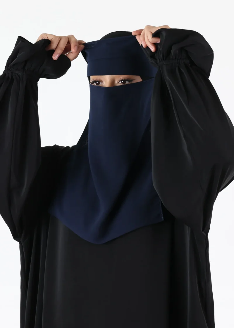 Alternative view of Yemeni Niqab With Eye Flap Medium - Premium - Navy