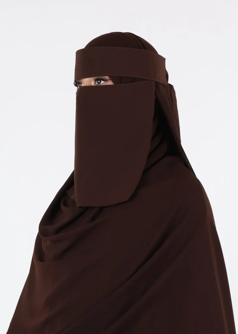 Alternative view of Yemeni Niqab Short - Premium - Dark Coffee