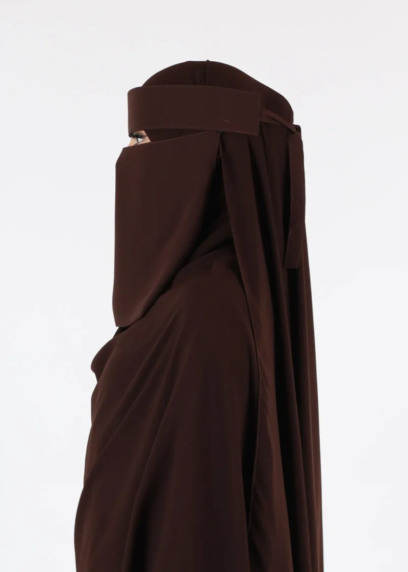 Yemeni Niqab Short - Premium - Dark Coffee