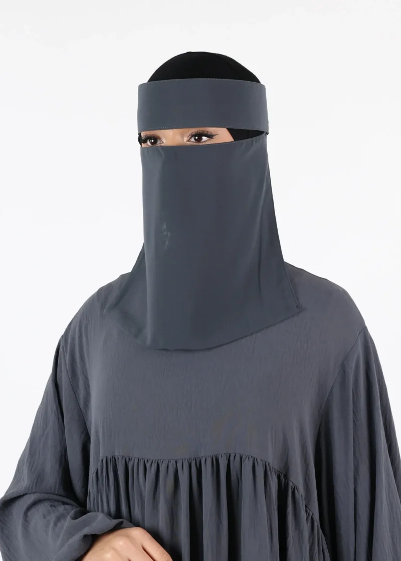 Alternative view of Yemeni Niqab Short - Premium - Dark Grey