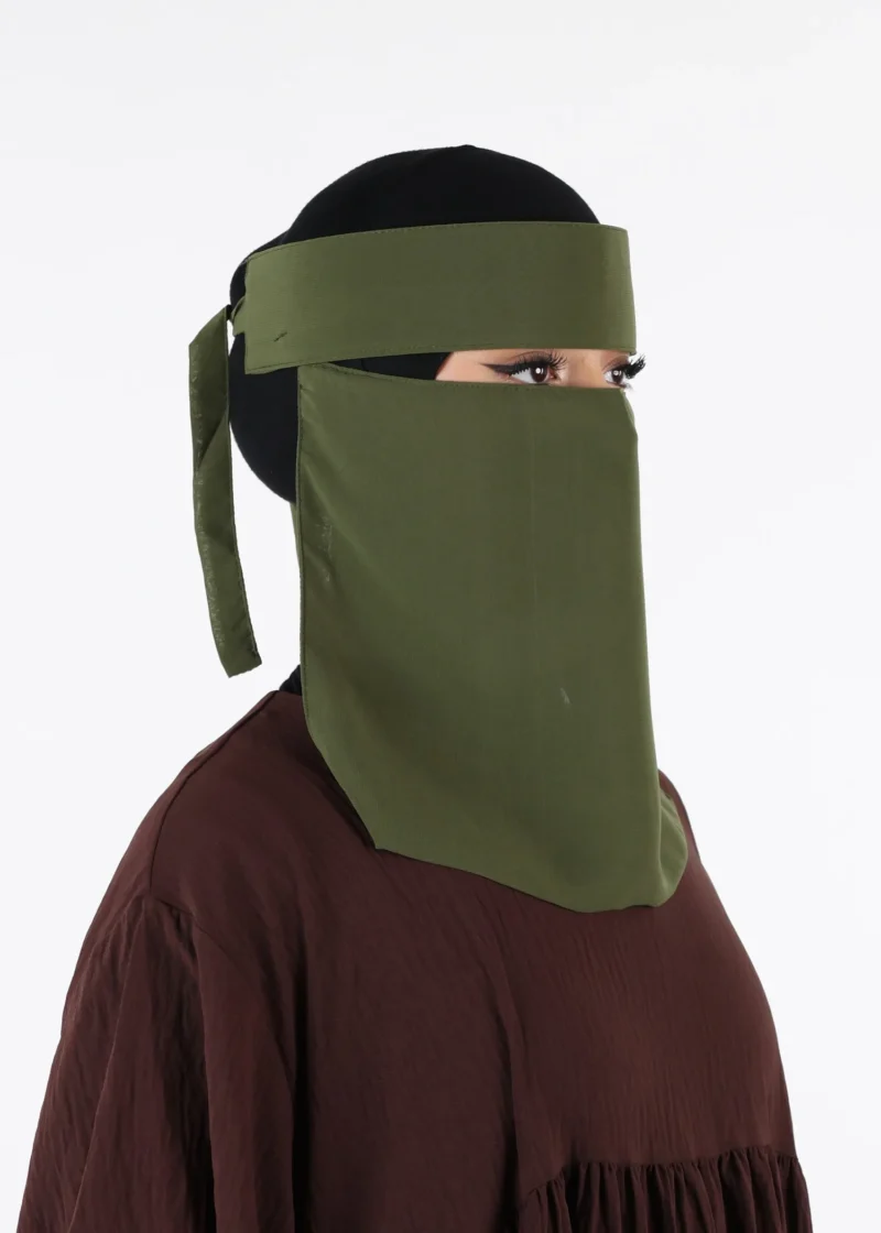 Yemeni Niqab Short - Premium - Dark Olive