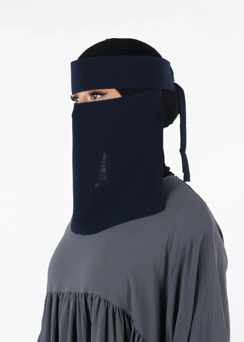 Alternative view of Yemeni Niqab Short - Premium - Navy