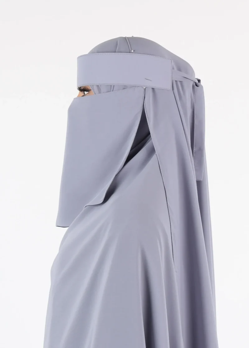 Alternative view of Yemeni Niqab Short - Premium - Steel Grey