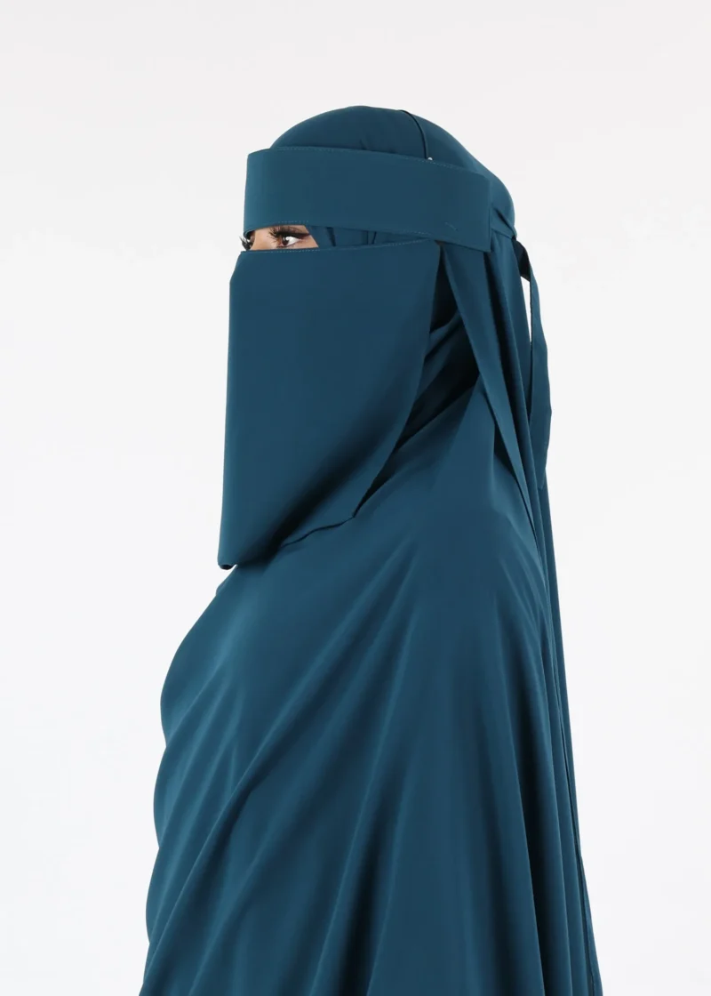 Yemeni Niqab Short - Premium - Teal