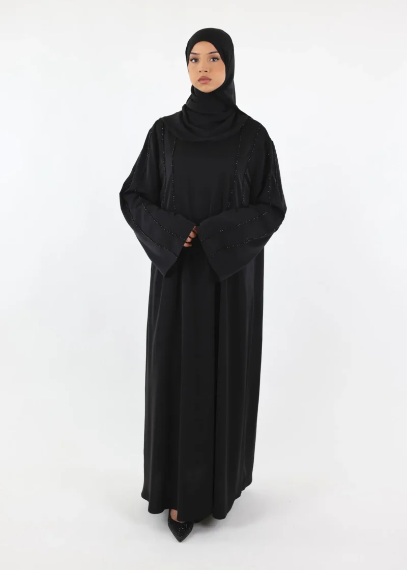 Alternative view of Eid Special Edition – Handmade Abaya with Beaded Lines