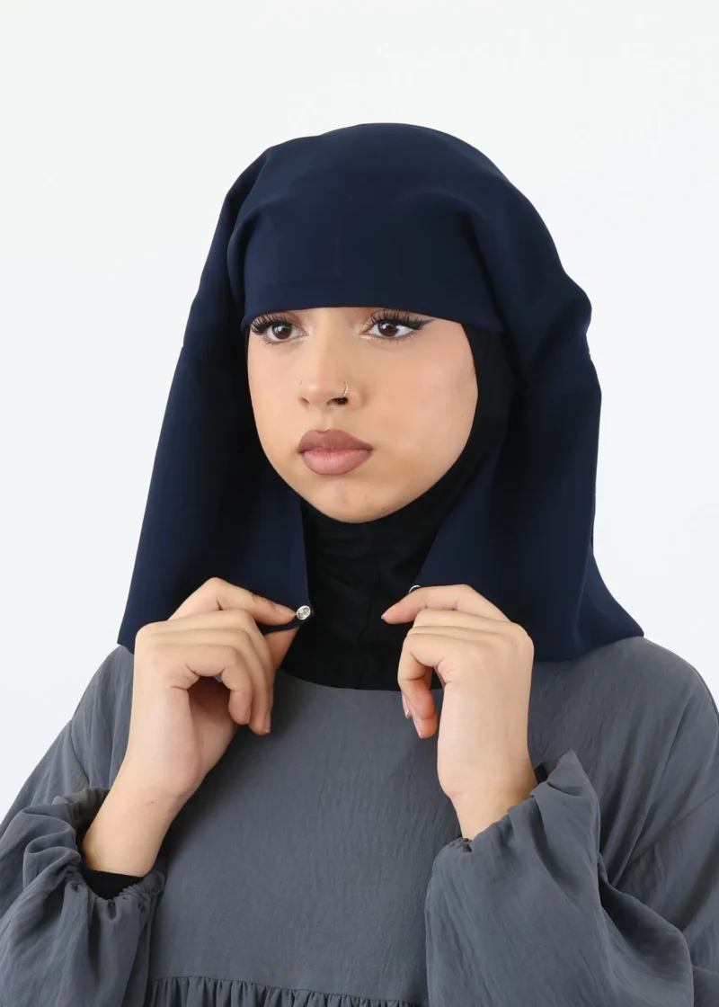 Alternative view of Niqab For Eating 2 Layer with Eye Flap - Navy