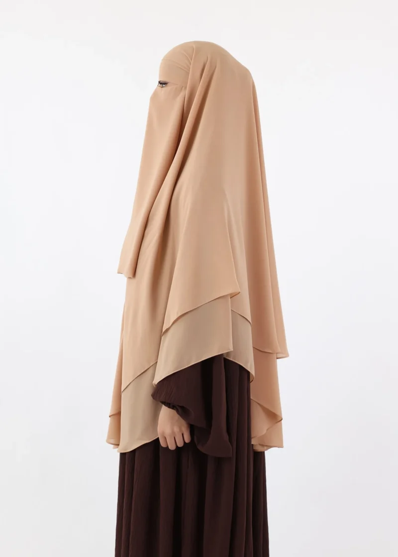 Niqab and Khimar Set Um Hafsa - Camel