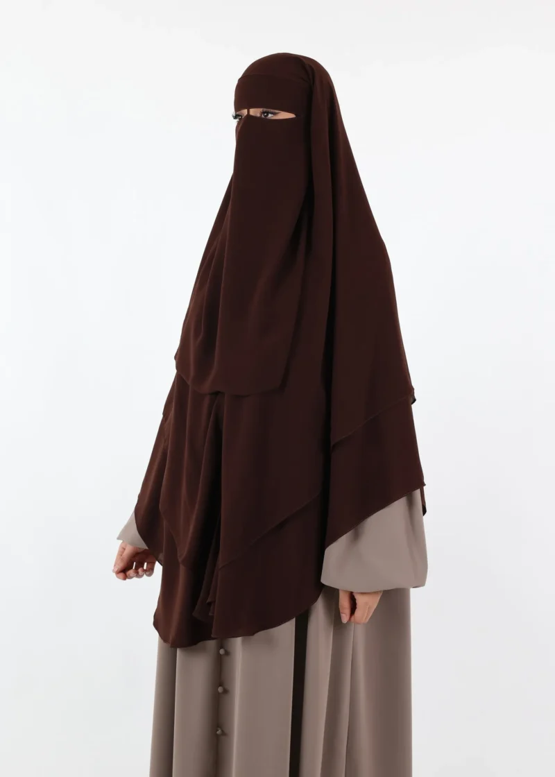 Niqab and Khimar Set Um Hafsa - Coffee
