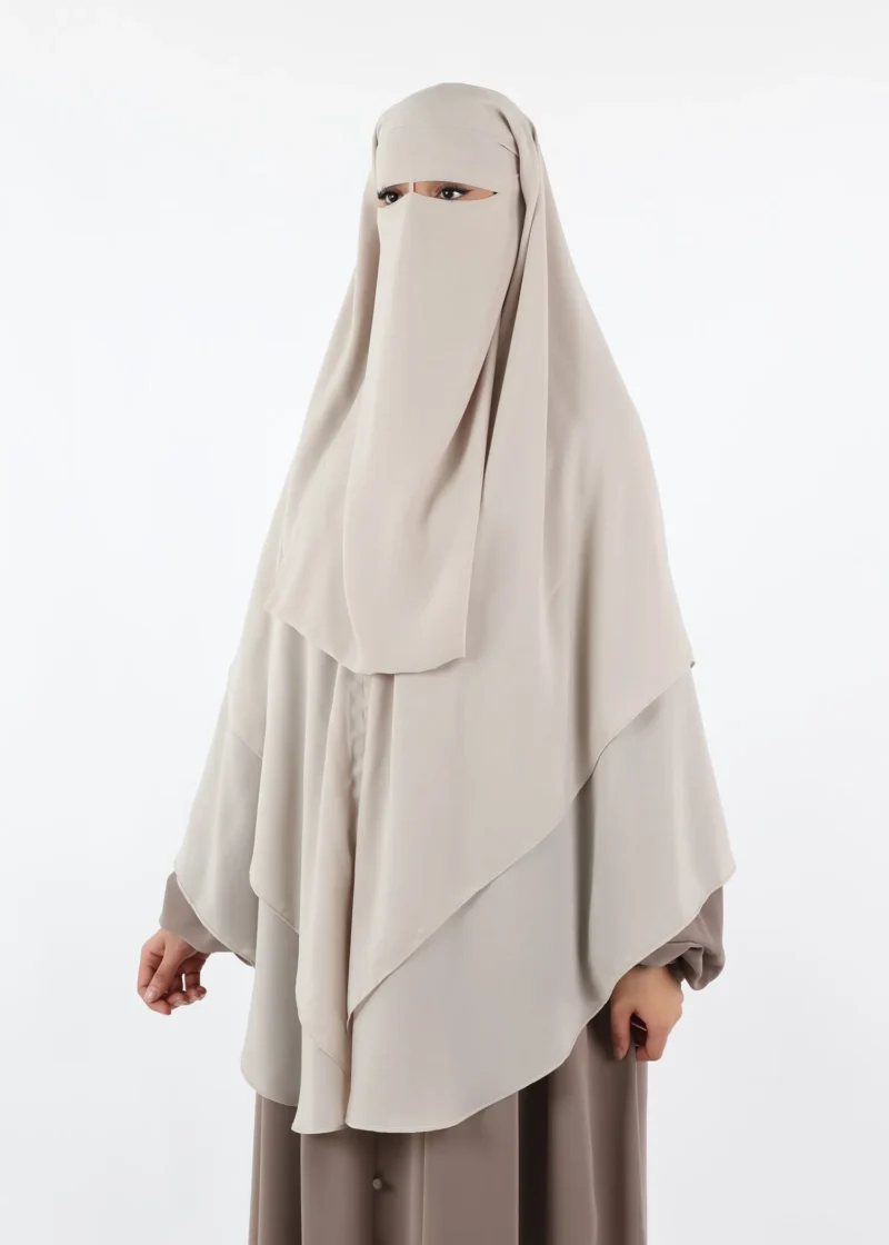 Alternative view of Niqab and Khimar Set Um Hafsa - Cream