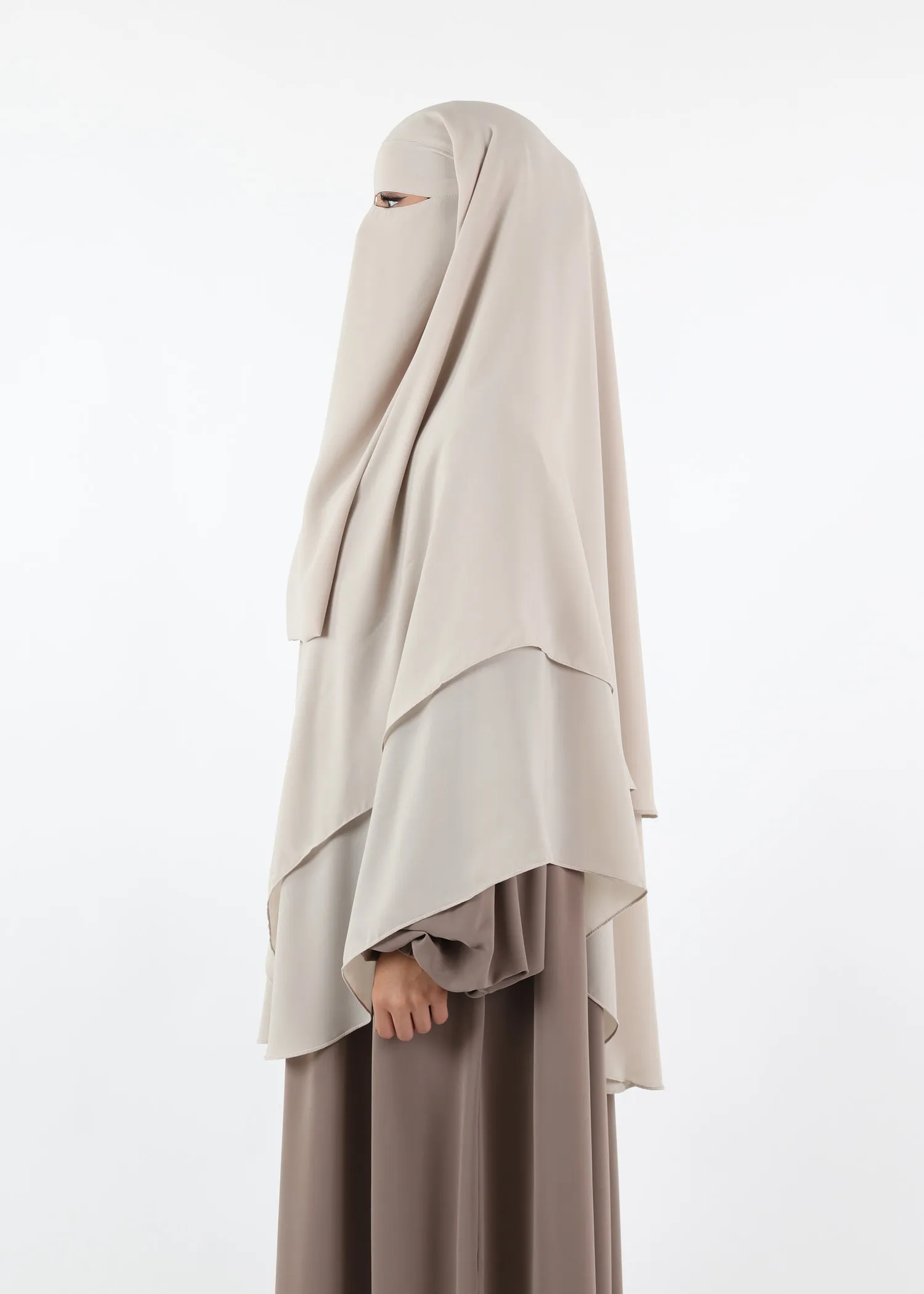 Niqab and Khimar Set Um Hafsa - Cream