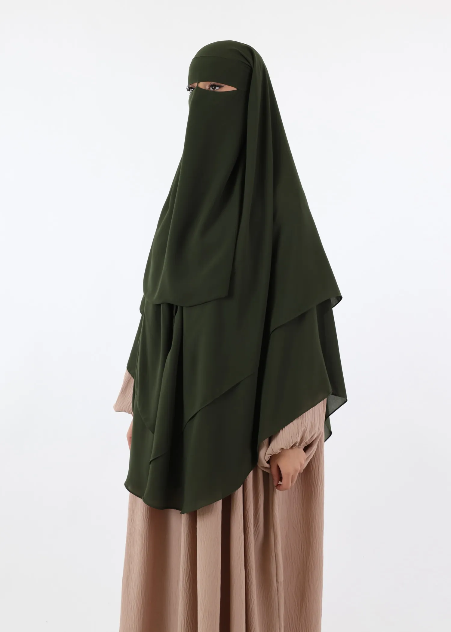 Niqab and Khimar Set Um Hafsa - Dark Olive