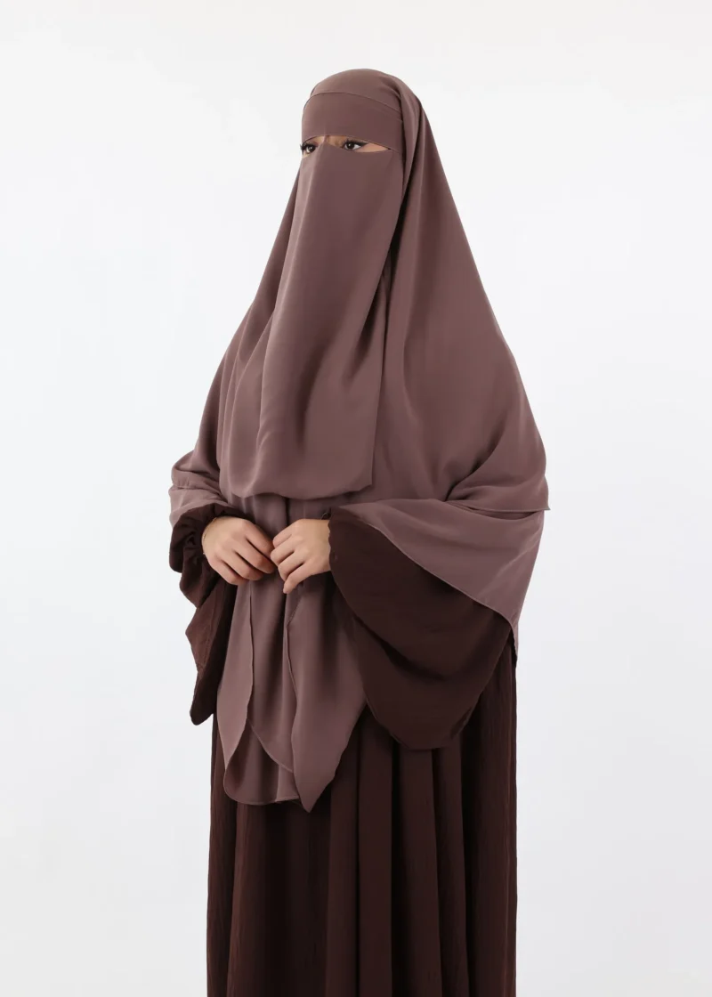 Alternative view of Niqab and Khimar Set Um Hafsa - Dark Taupe