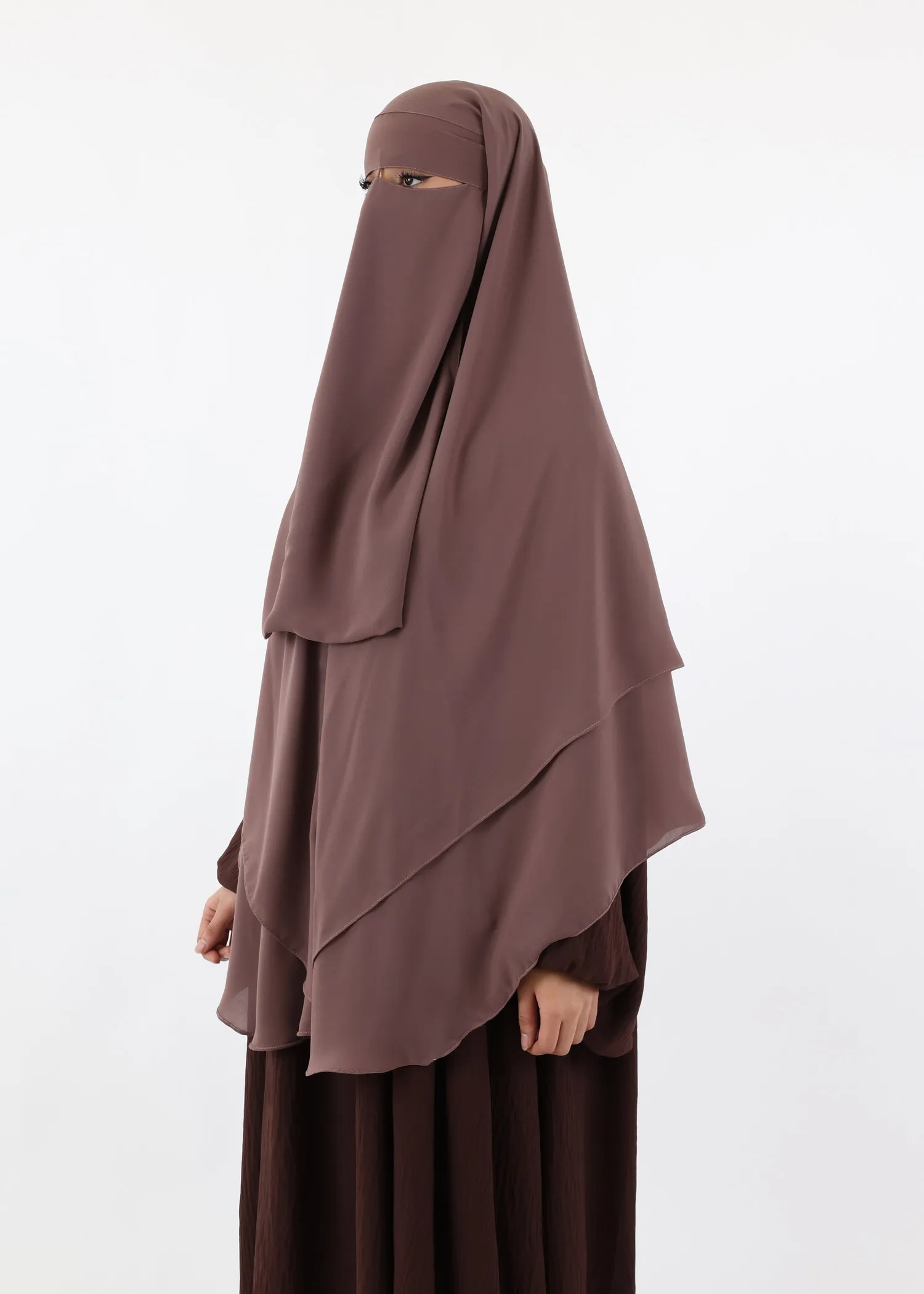 Niqab and Khimar Set Um Hafsa - Dark Taupe