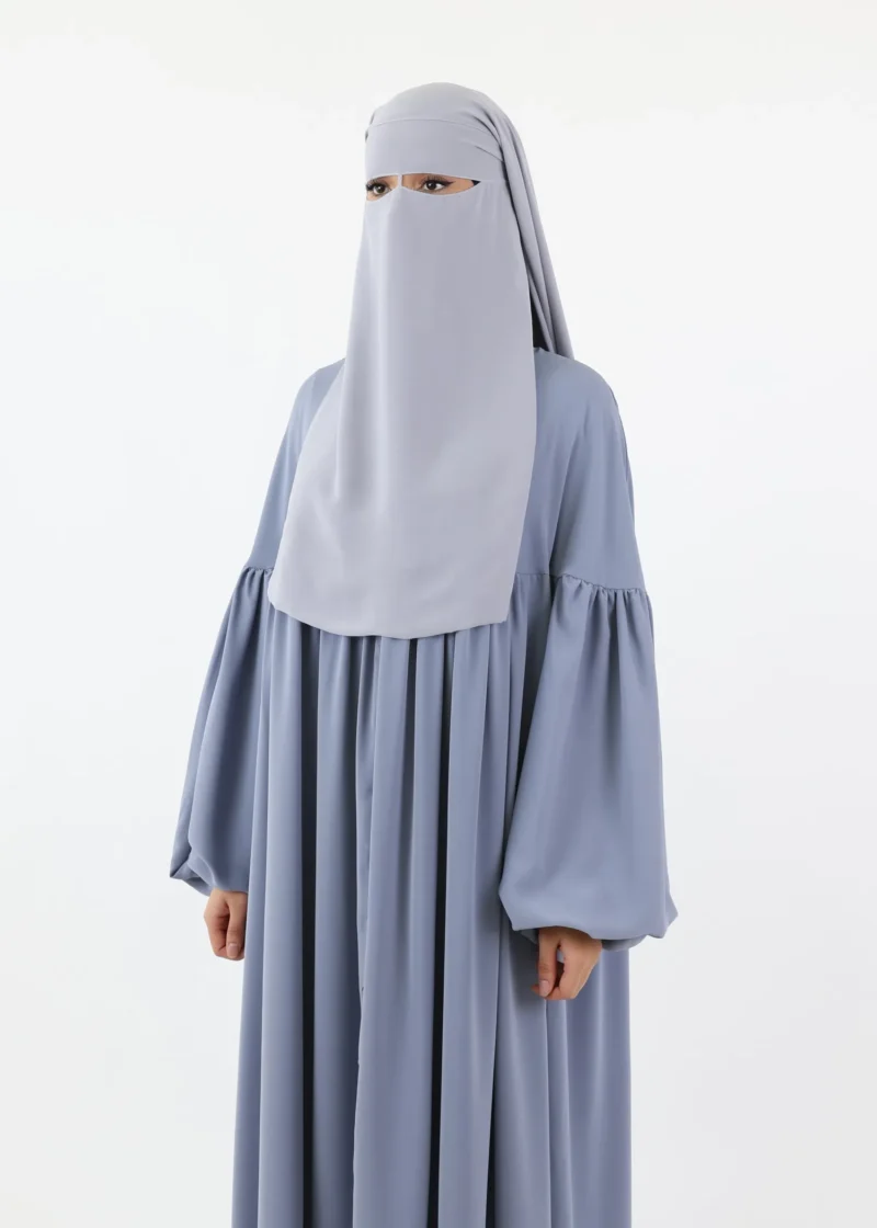 Alternative view of Niqab and Khimar Set Um Hafsa - Light Grey