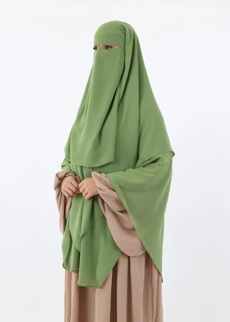 Niqab and Khimar Set Um Hafsa - Light Pistachio