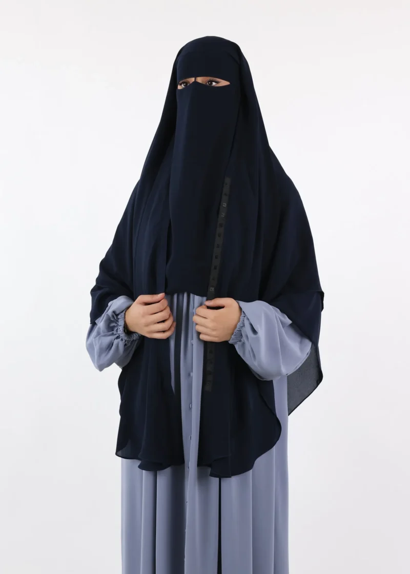 Alternative view of Niqab and Khimar Set Um Hafsa - Navy