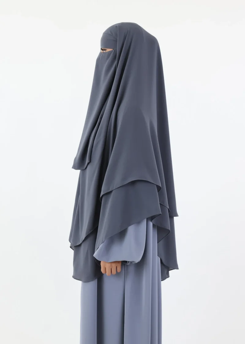 Niqab and Khimar Set Um Hafsa - Slate Grey