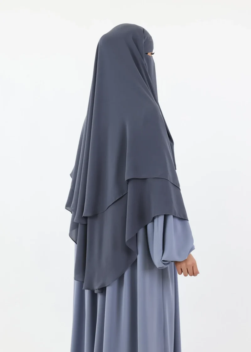 Alternative view of Niqab and Khimar Set Um Hafsa - Slate Grey