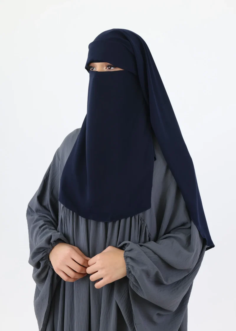 Alternative view of Niqab For Eating 1 Layer with Eye Flap - Navy