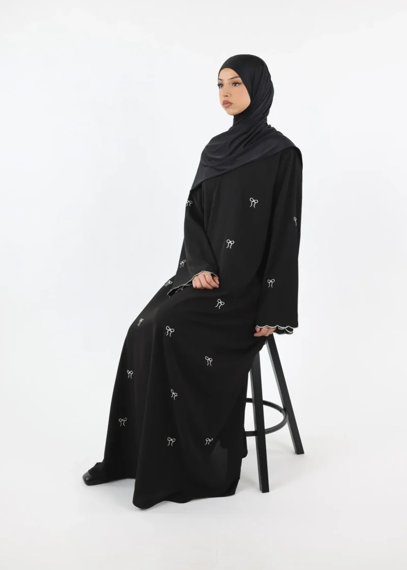 Alternative view of Abaya Wiam – Embroidered Abaya – Soft Crepe Fabric - Black