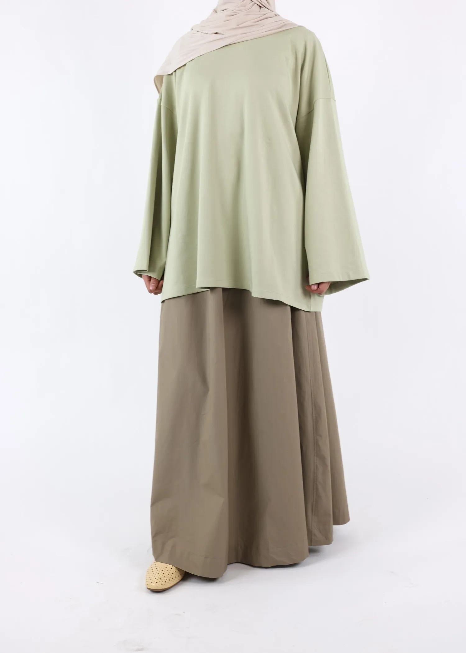 Maxi Skirt Cotton - Sage Taupe