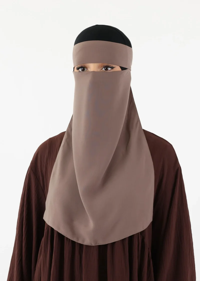 Alternative view of Full Niqab Premium Chiffon Taupe