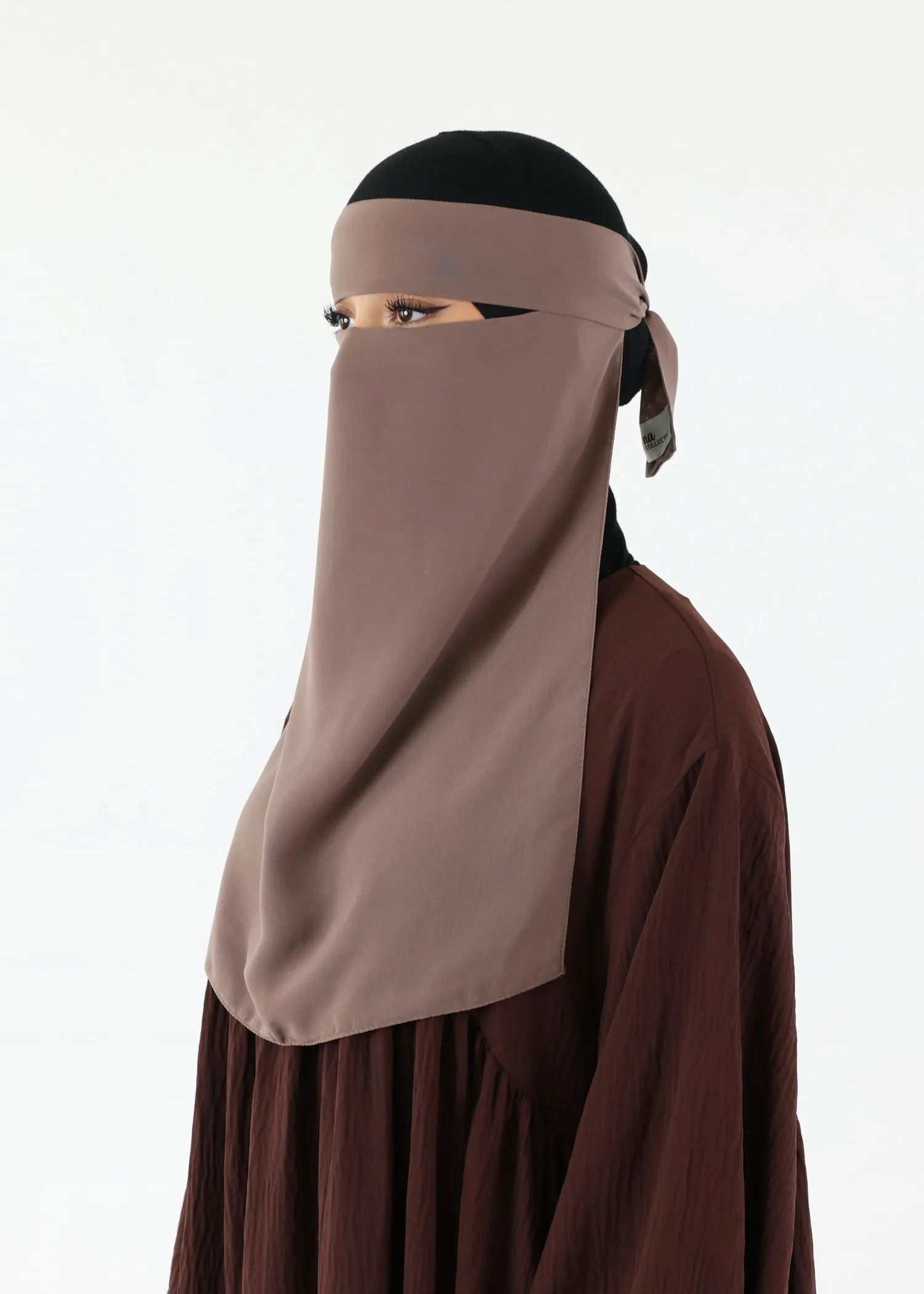 Full Niqab Premium Chiffon Taupe