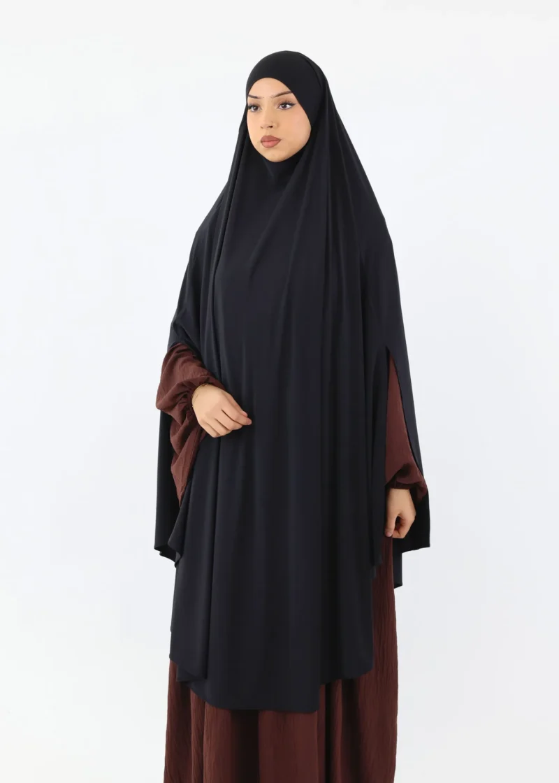 Alternative view of Maxi Cape Premium Jersey Khimar - Black