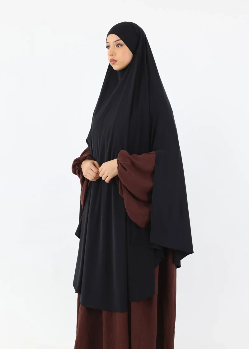 Maxi Cape Premium Jersey Khimar - Black