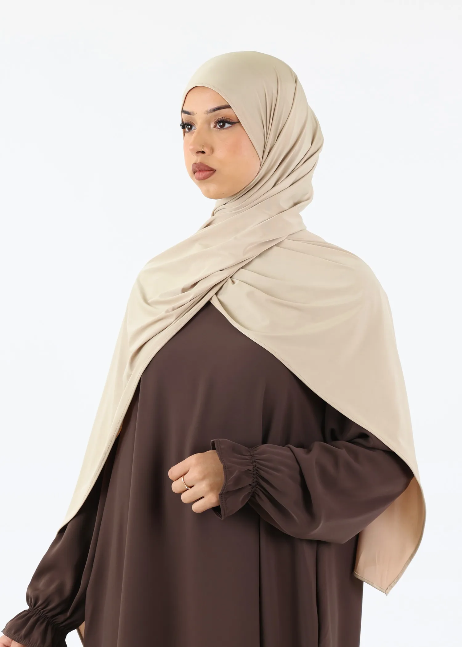 Liquid Jersey Hijab XL - Cream Beige