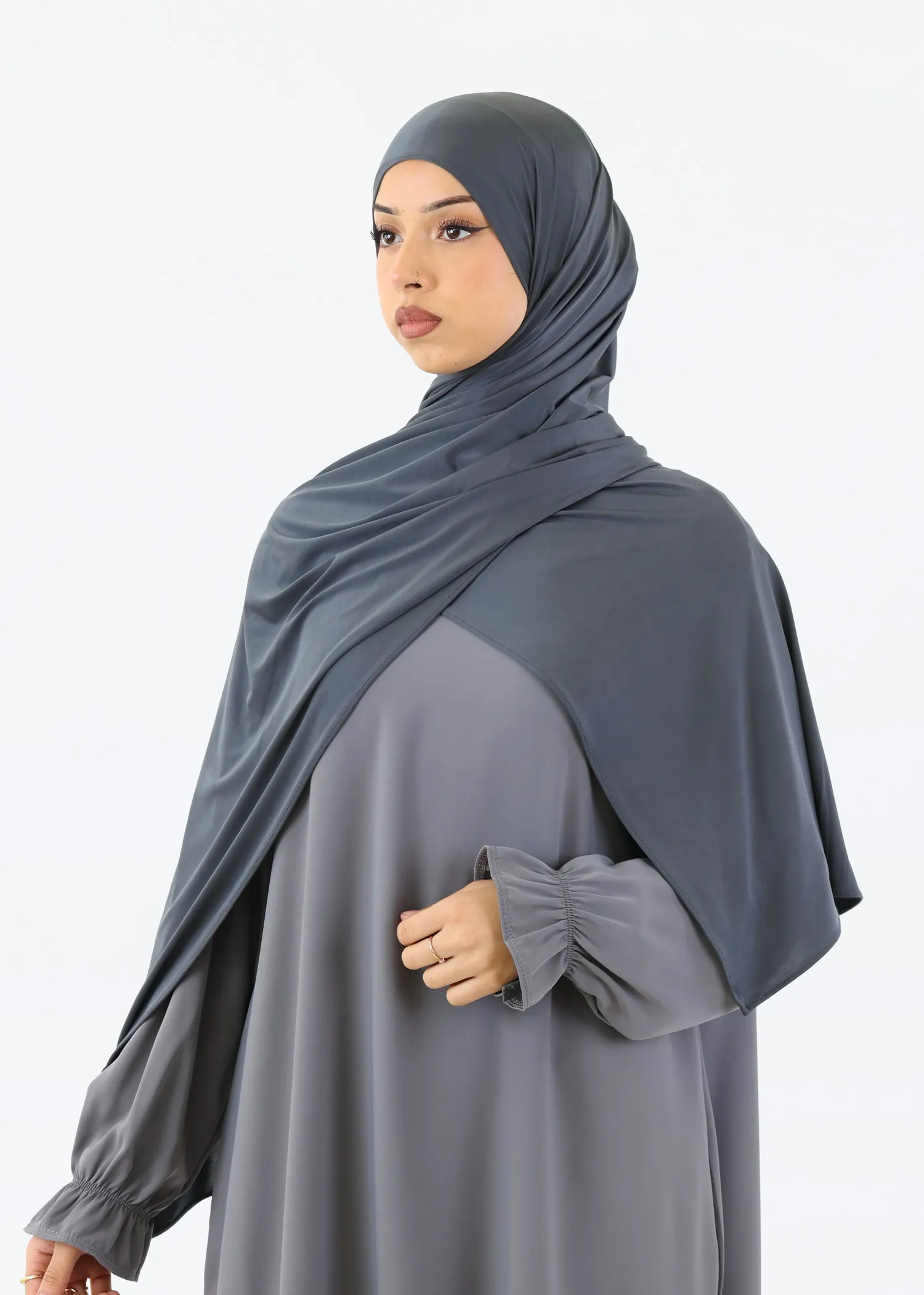 Liquid Jersey Hijab XL - Dark Grey