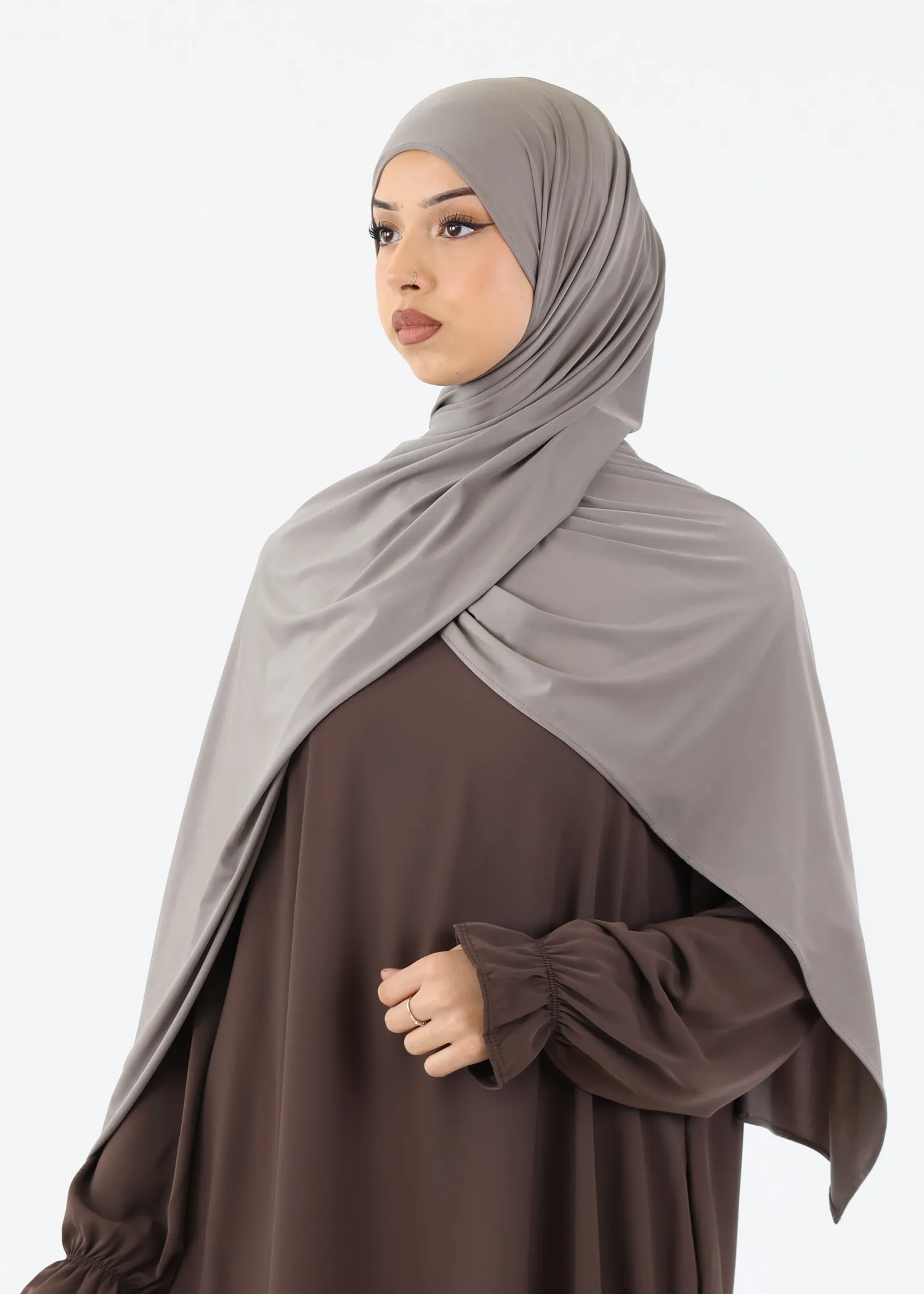 Liquid Jersey Hijab XL - Grey Taupe