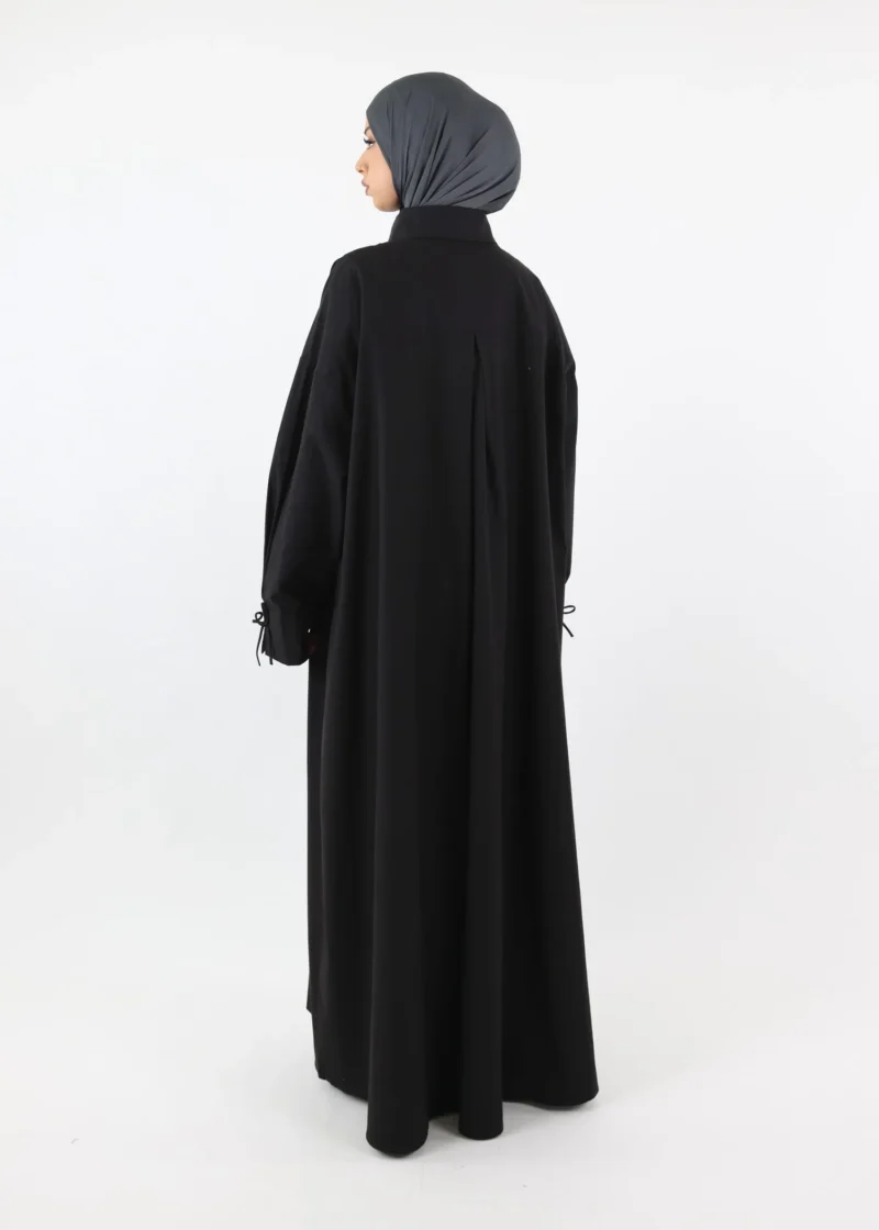 Alternative view of Shirt Dress Abaya – Cotton – Black