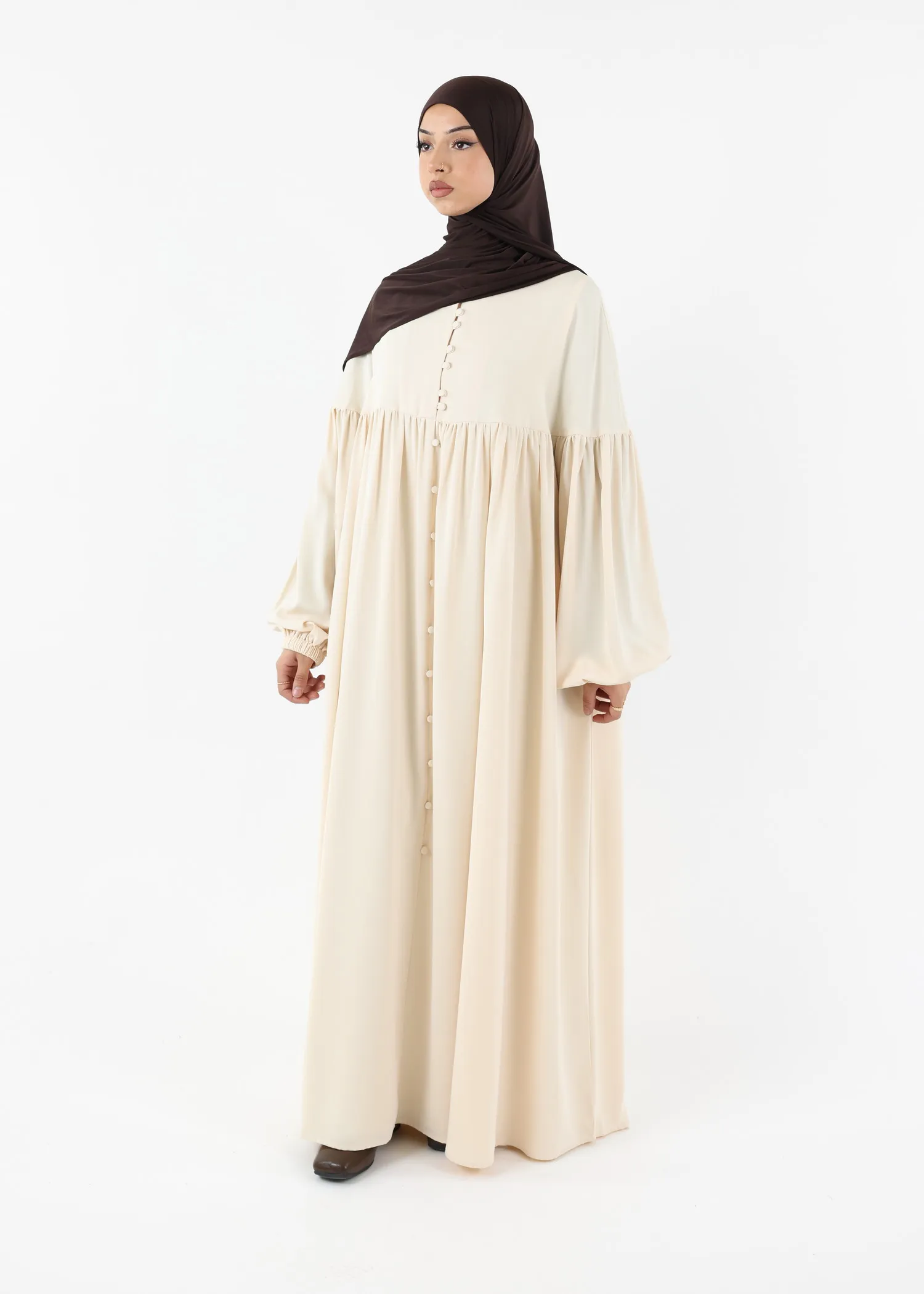 Abaya Alina - Premium Nida - Cream