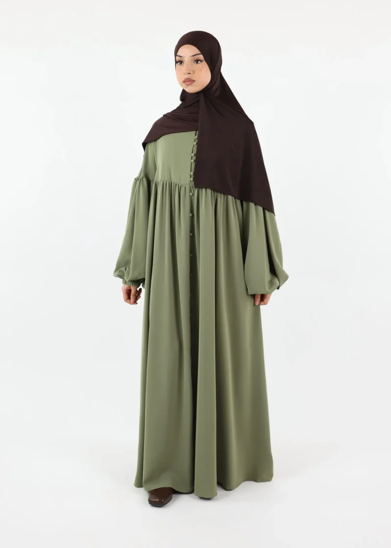 Alternative view of Abaya Alina - Premium Nida - Dusty Sage