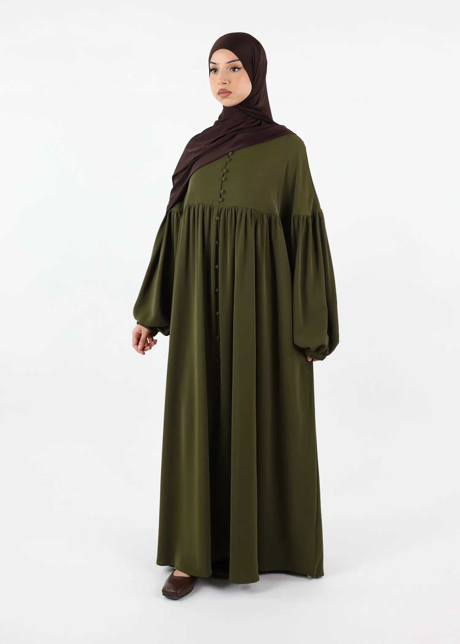 Abaya Alina - Premium Nida - Khaki