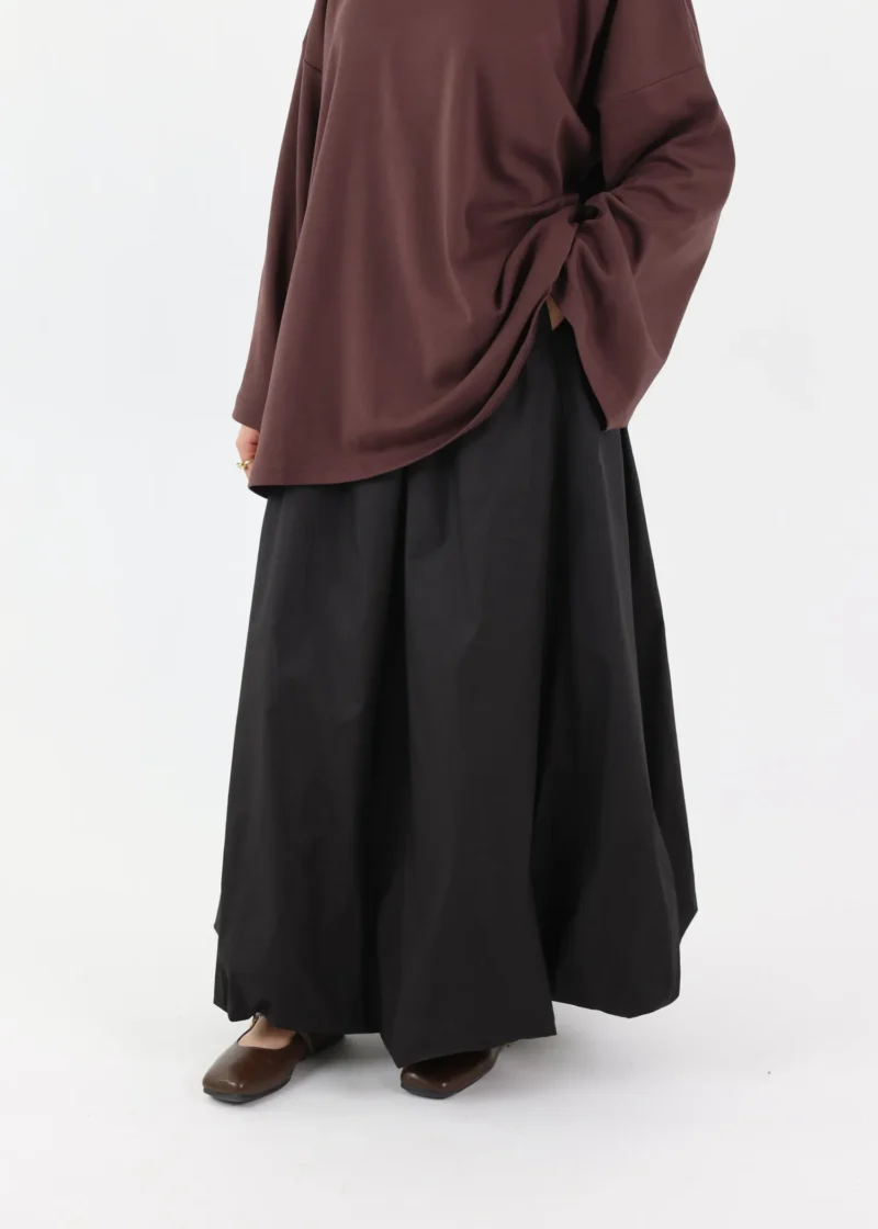 Alternative view of Balloon Modest Cotton Skirt - Black