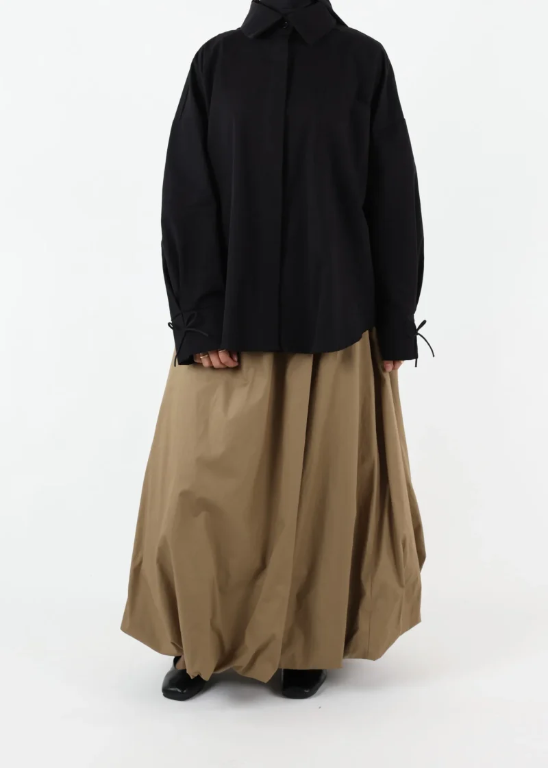 Alternative view of Balloon Modest Cotton Skirt - Sage Taupe