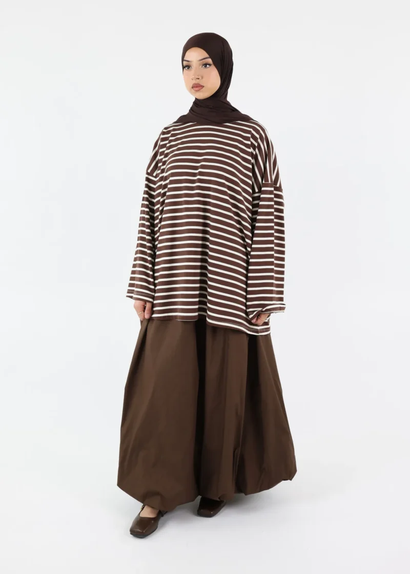 Alternative view of Balloon Modest Cotton Skirt - Coffee