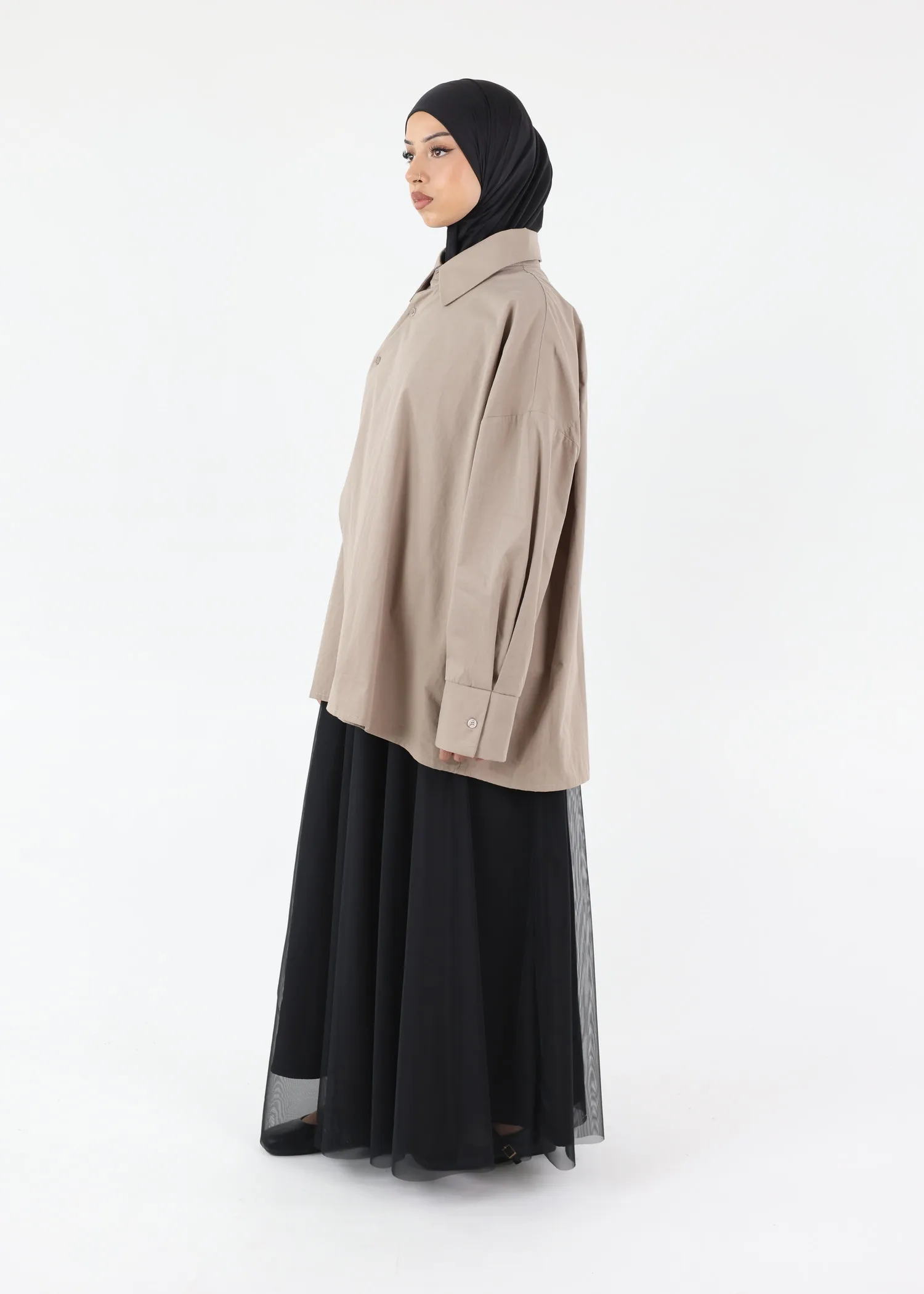 Maxi Tule Skirt - Black