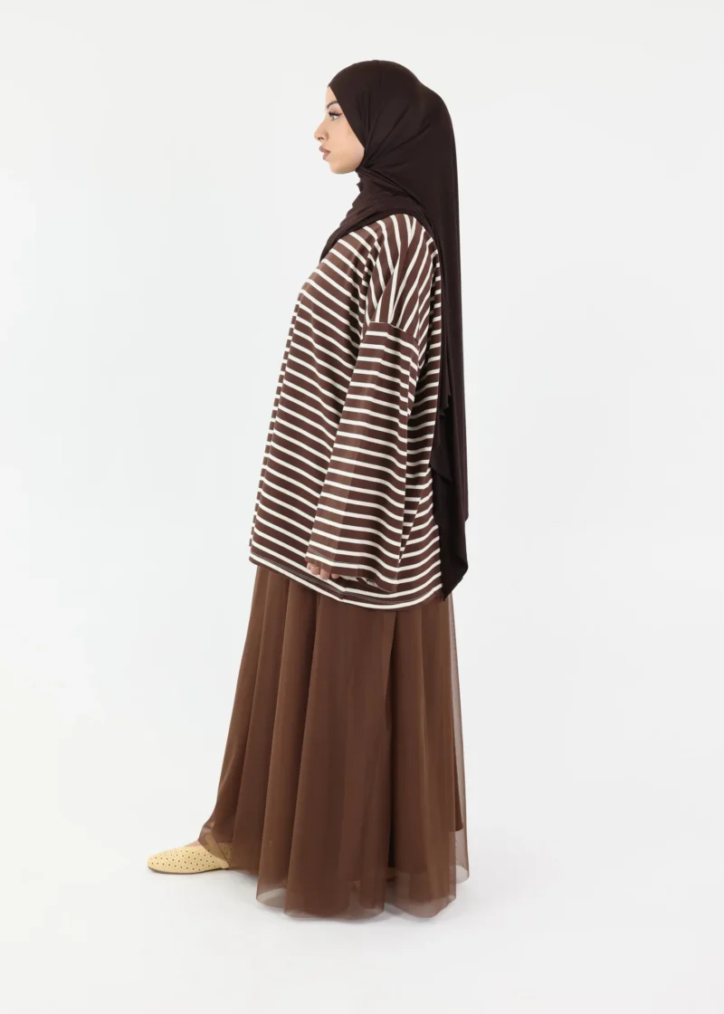Alternative view of Maxi Tule Skirt - Chocolate Brown