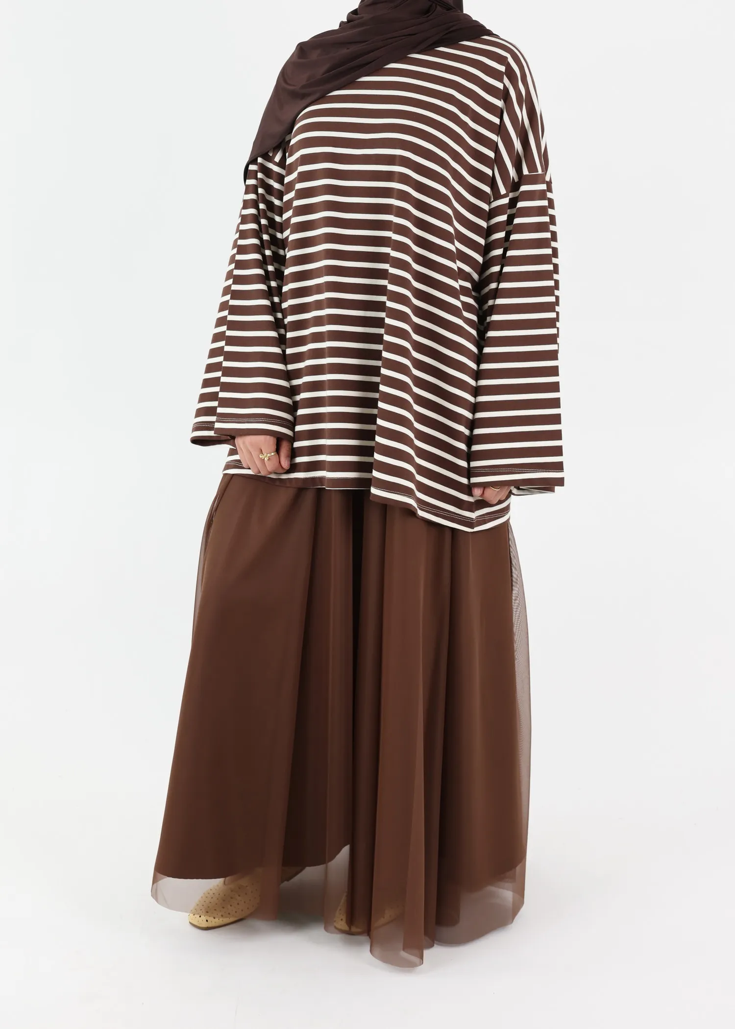 Maxi Tule Skirt - Chocolate Brown