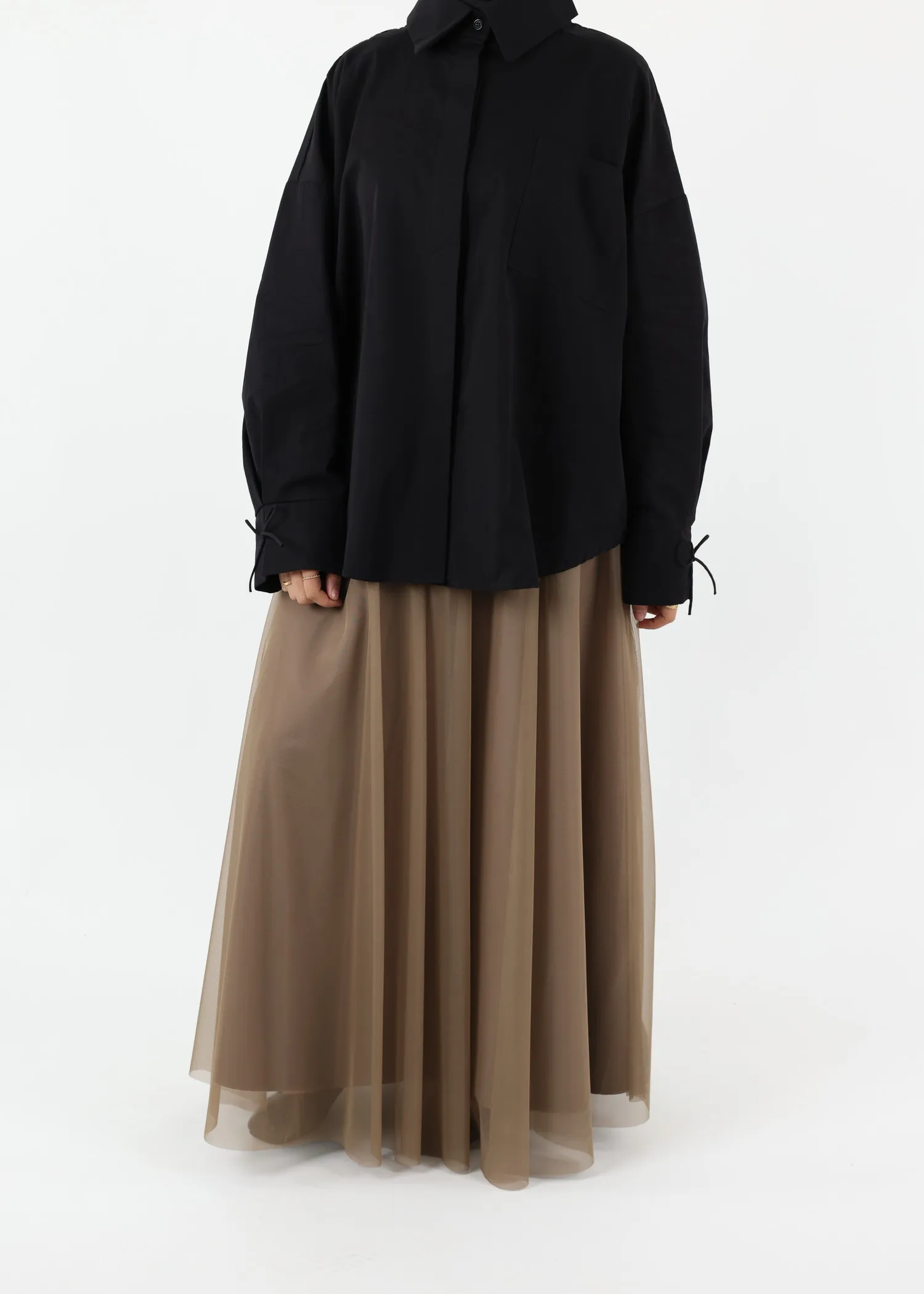 Maxi Tule Skirt - Mocha