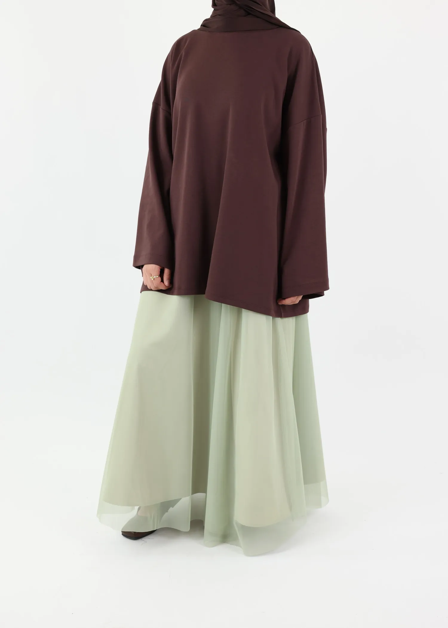 Maxi Tule Skirt - Pastel Green