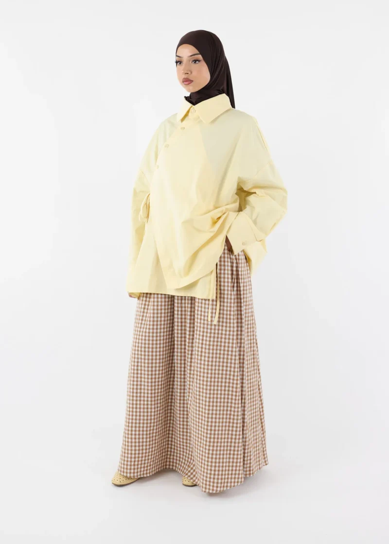 Alternative view of Modest Vichy Cotton Skirt - Caramel