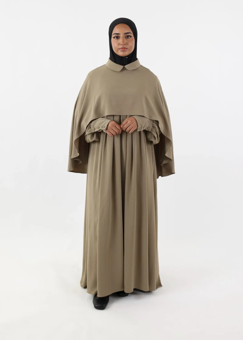 Abaya Cape – Taupe Khaki - Image 5